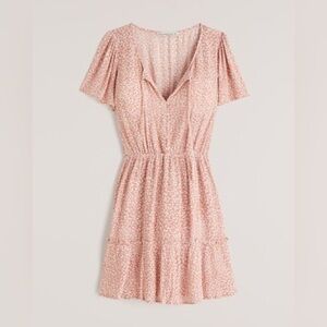Abercrombie & Fitch Easy Waist Tiered Mini Dress Womens Size XS Flowy Pink